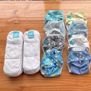 Charlie Banana cloth pocket diapers with liners.